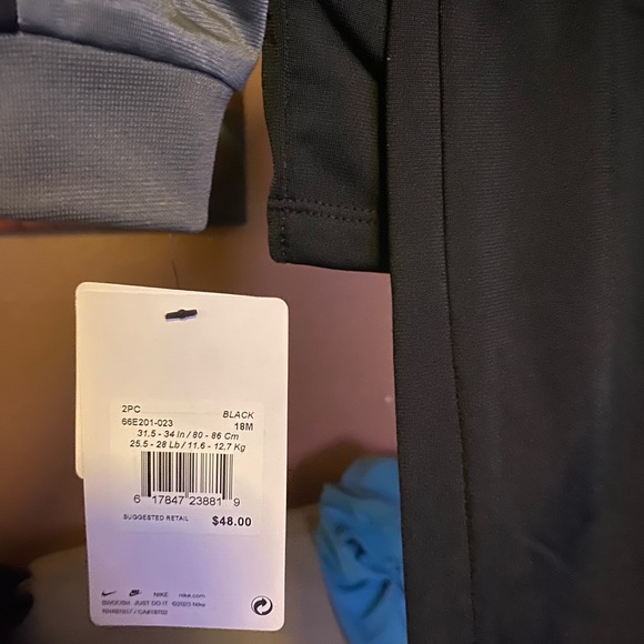 Nike Gray and Black Tracksuit with Neon Yellow Zipper - Picture 4 of 4